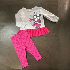 Disney Baby Minnie Mouse Gray and Pink Outfit / Size: 3-6 Months
